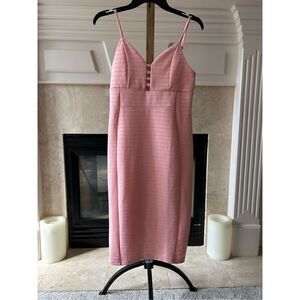 Love By Chelsea Spagetti Strap Bodycon Barbiecore Pencil Dress. Size Large. Pink